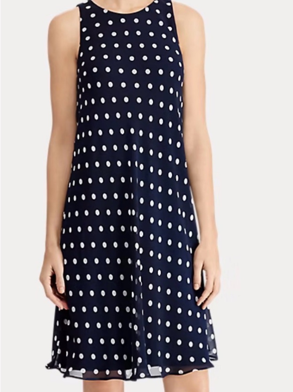 Lauren Ralph Lauren sleeveless midi navy midi dress size 12